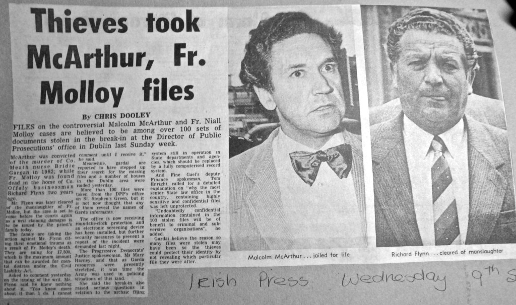 McArthur, Fr. Molloy files