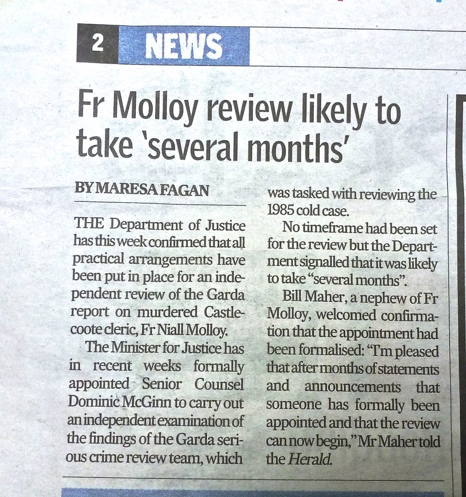 Roscommon Herald article by Maresa Fagan