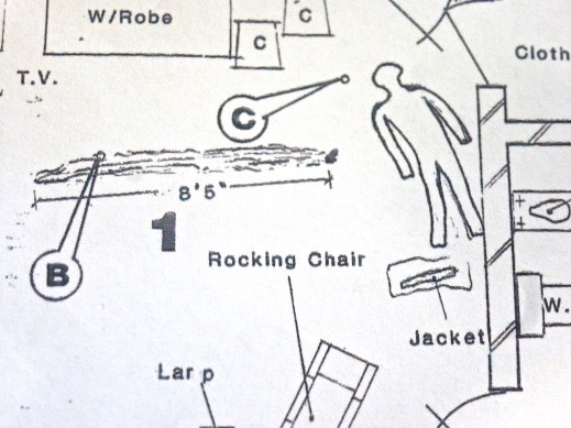 Official drawing by the Gardai of the scene