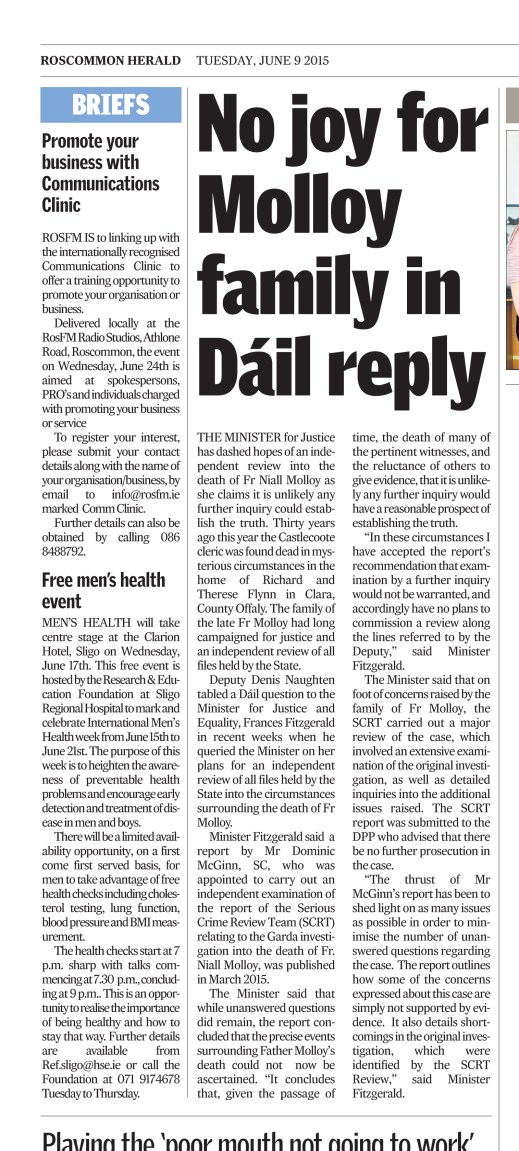 Roscommon Herald 9th  June 2015