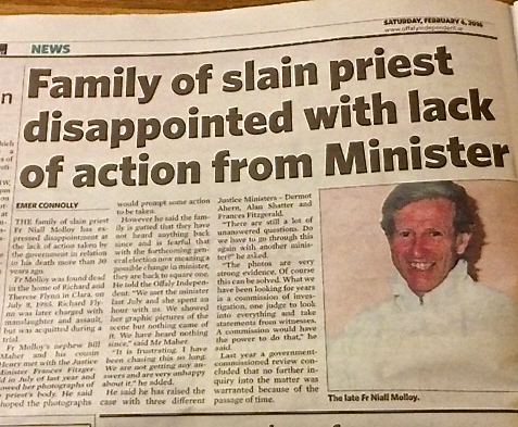 Family of slain priest disappointed with lack of action from&nbsp;Minister